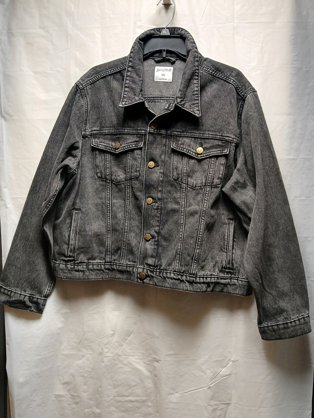Love In Faith Women’s Washed Black Denim Jacket